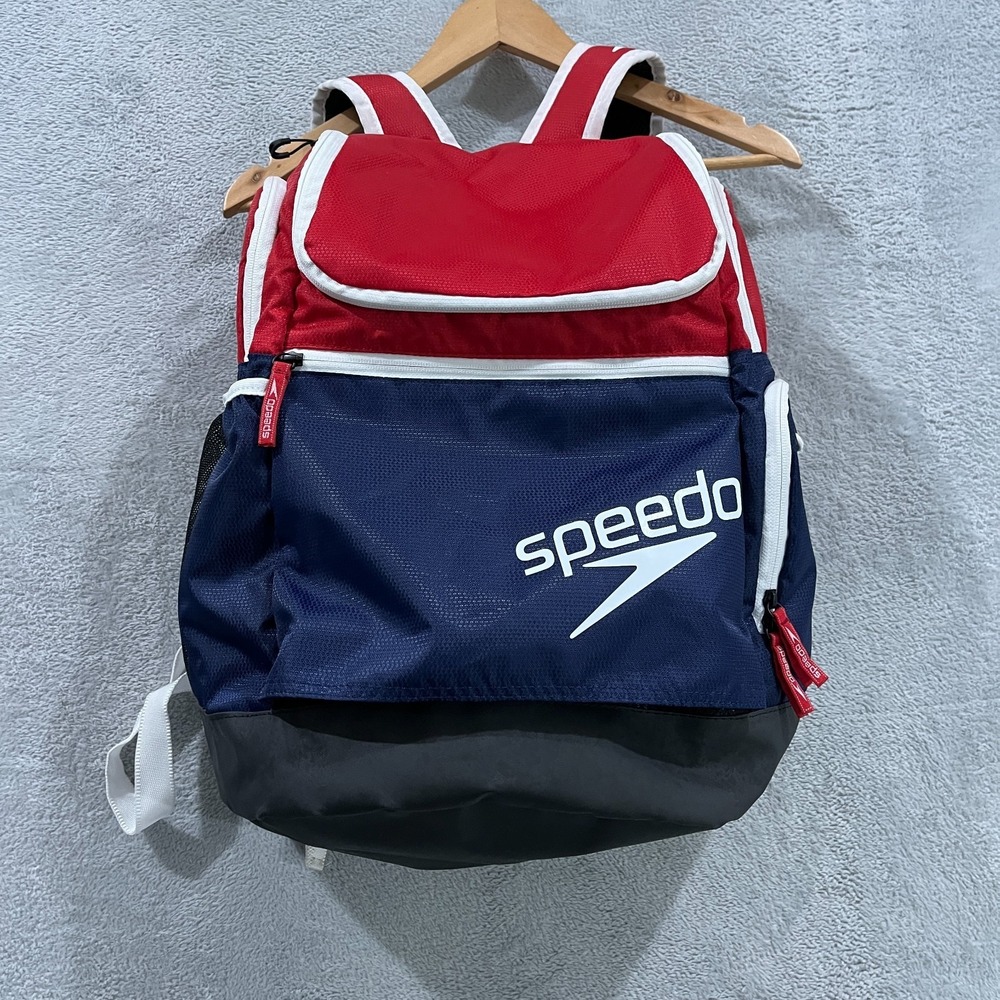 Speedo Printed Teamster 2.0 35L Backpack Red White Blue Swiimming